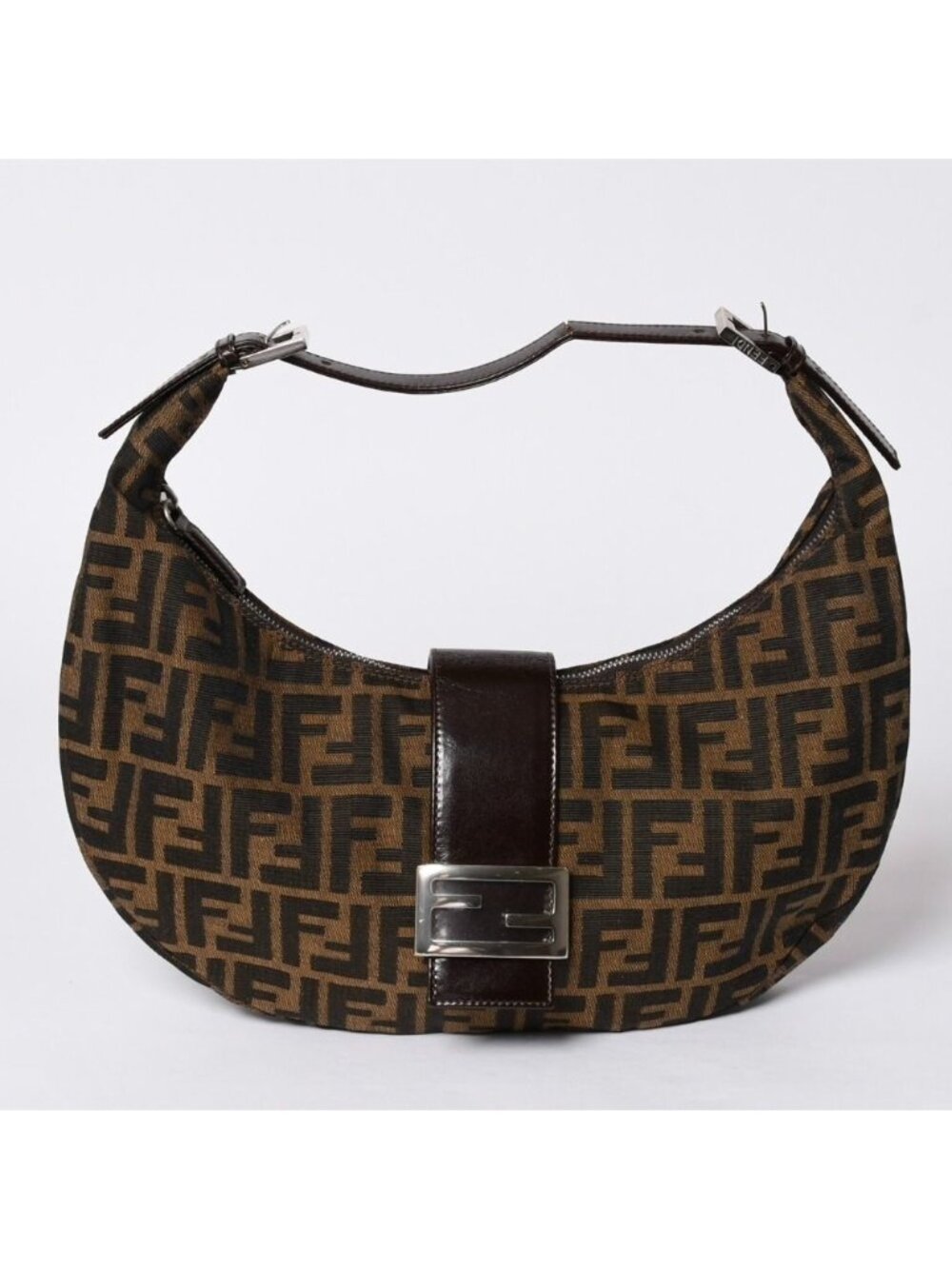Fendi Mamma Baguette Bag Zucca Canvas Brown